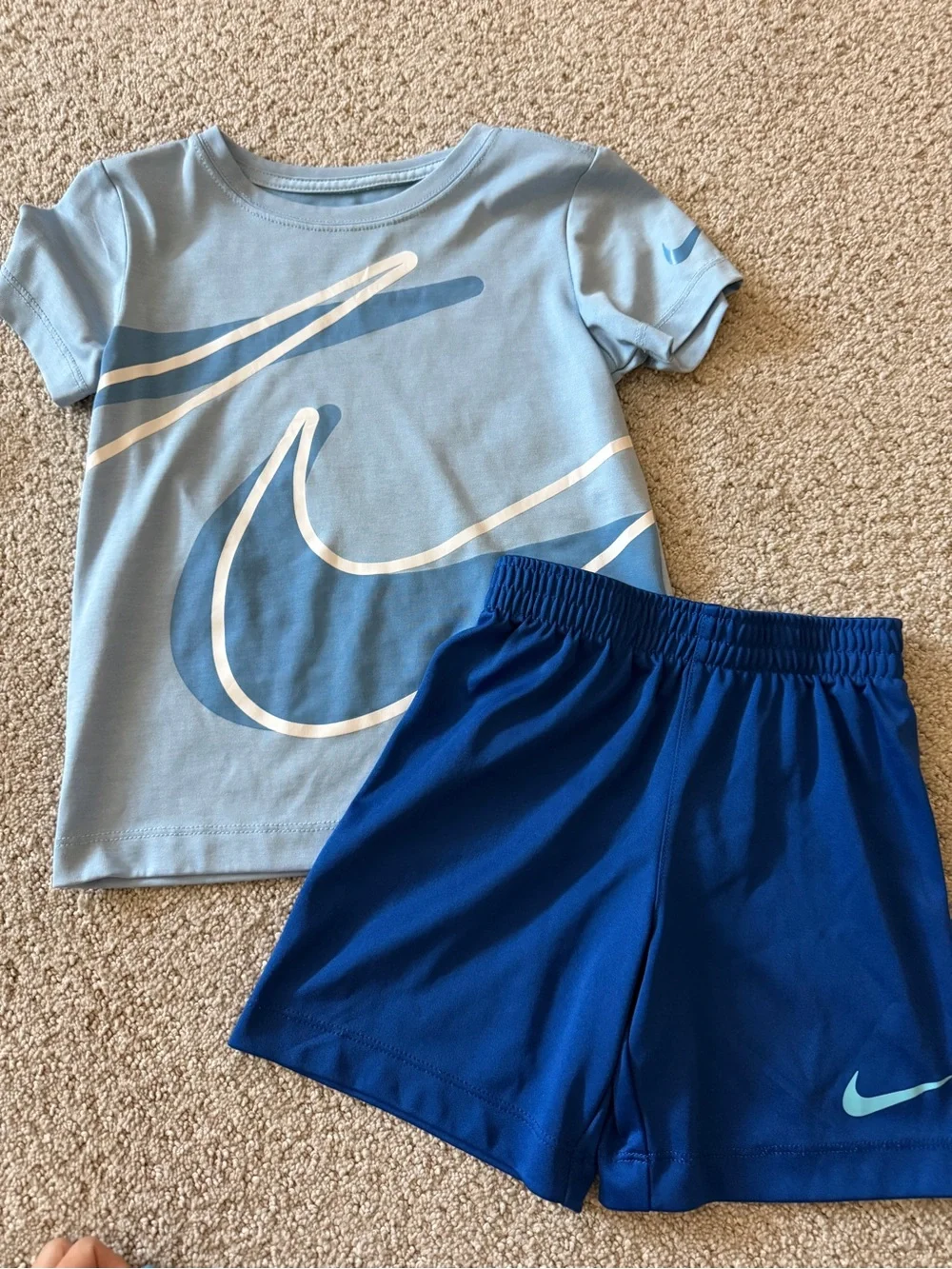 Nike Light Blue Tee with Royal Blue Shorts Set